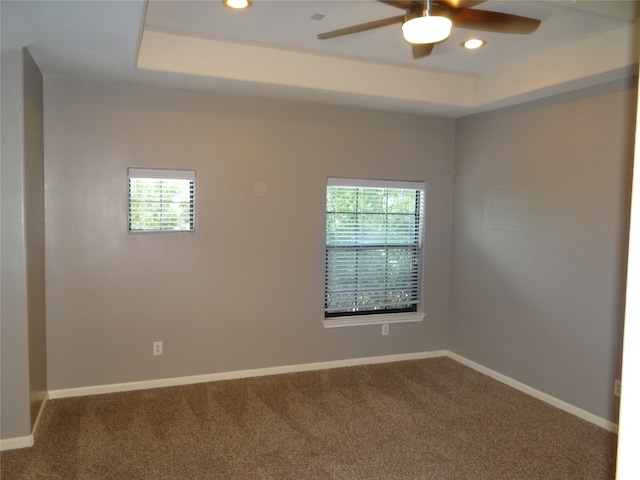 3932 Feagan St, Houston, TX 77007 - empty room with carpet floors, a ceiling fan, baseboards, and recessed lighting