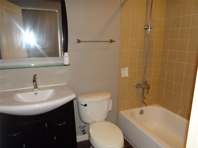 3932 Feagan St, Houston, TX 77007 - bathroom featuring vanity, shower / washtub combination, and toilet