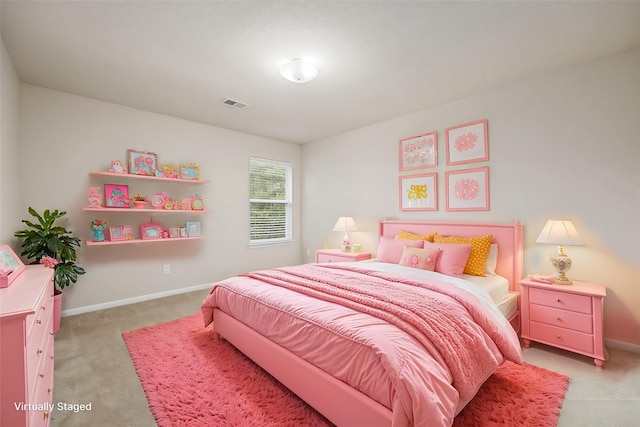 bedroom featuring carpet