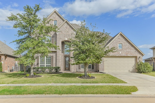 view of front of property with a front lawn