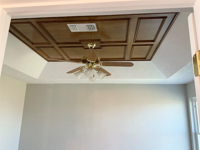 interior details with ceiling fan