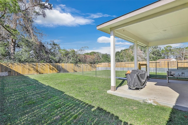 view of yard with a patio