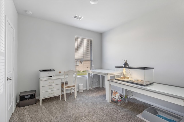 office area with carpet flooring