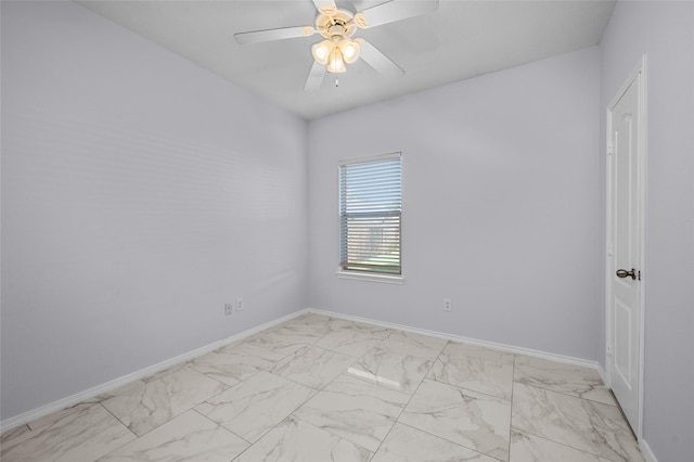 unfurnished room with ceiling fan