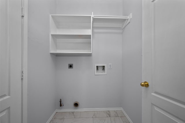 laundry room featuring hookup for an electric dryer, hookup for a washing machine, and gas dryer hookup