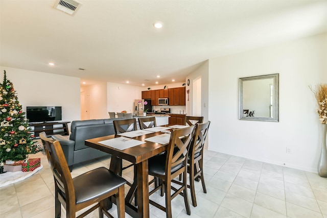 view of tiled dining space