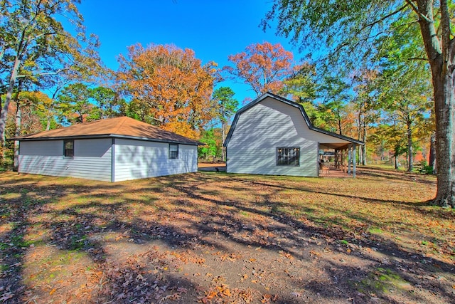 view of home's exterior featuring a lawn