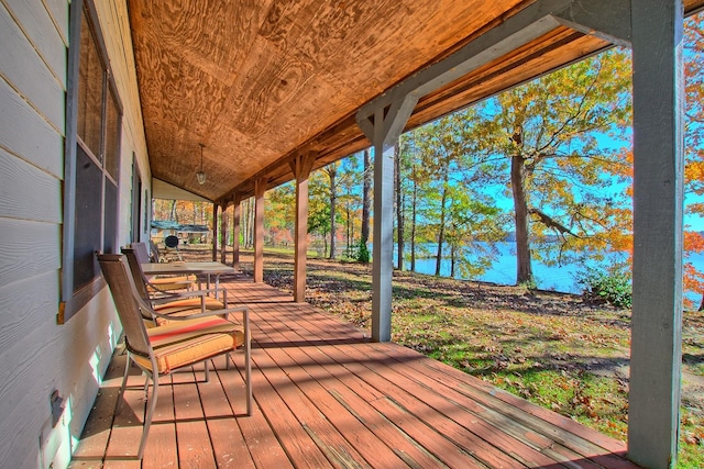 wooden deck featuring a porch