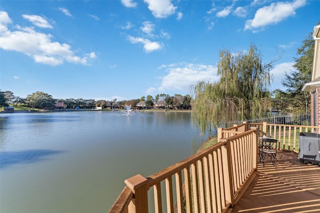 exterior space featuring a water view