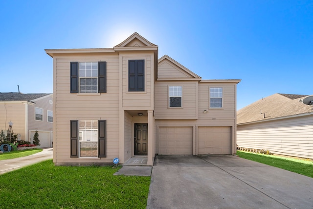 view of front of house with a garage