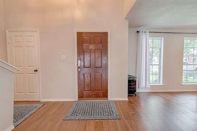 entrance foyer featuring light wood-type flooring