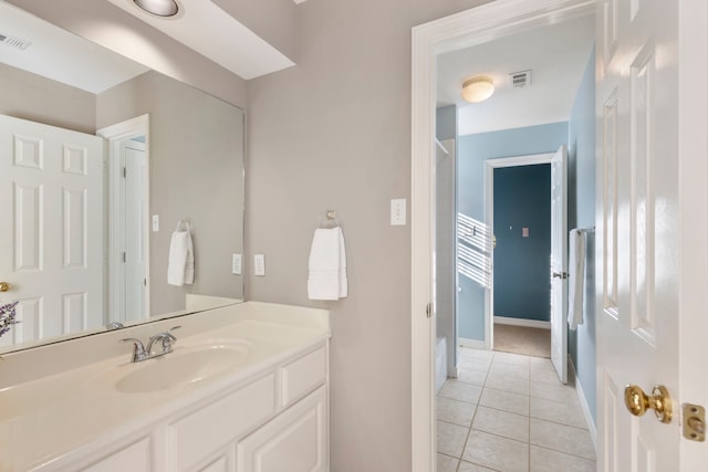 bathroom featuring vanity and tile patterned floors