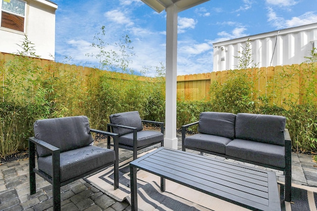 view of patio / terrace featuring an outdoor hangout area