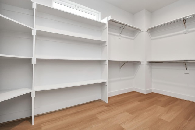 spacious closet featuring hardwood / wood-style flooring