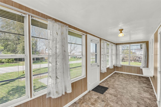 view of unfurnished sunroom