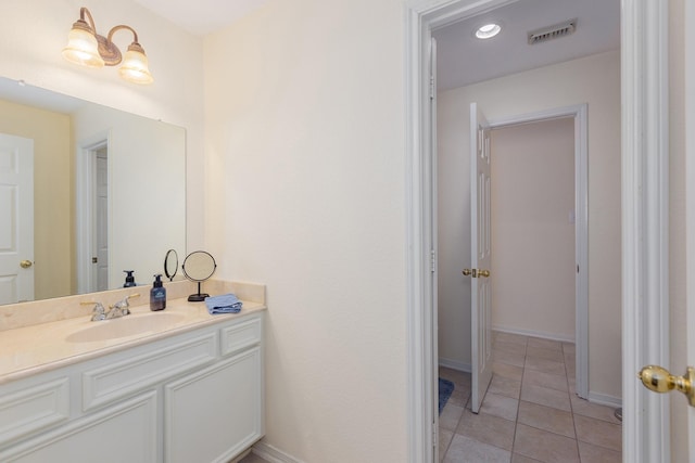 bathroom featuring vanity and tile patterned floors