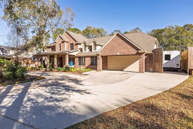 view of front of house with a garage