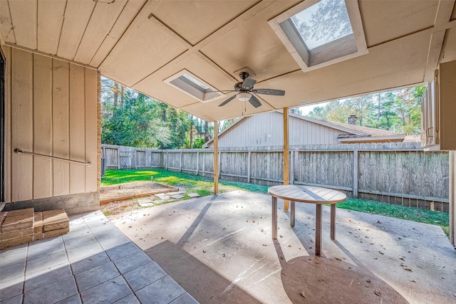 view of patio with ceiling fan