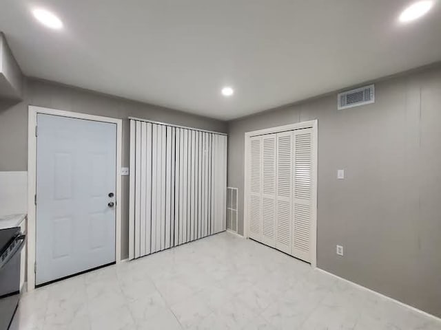 interior space with a closet