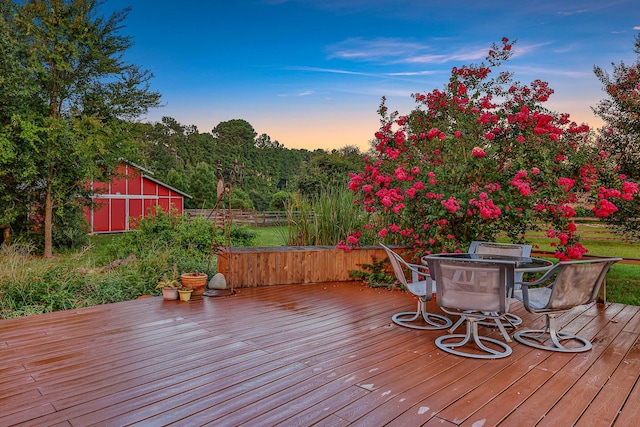 view of deck at dusk