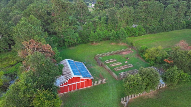 bird's eye view with a rural view