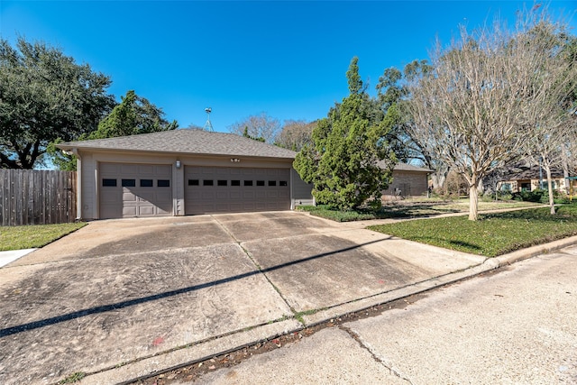 ranch-style house with a front lawn