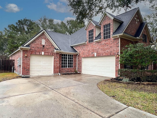 front of property with a garage