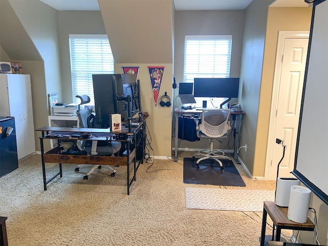 view of carpeted office