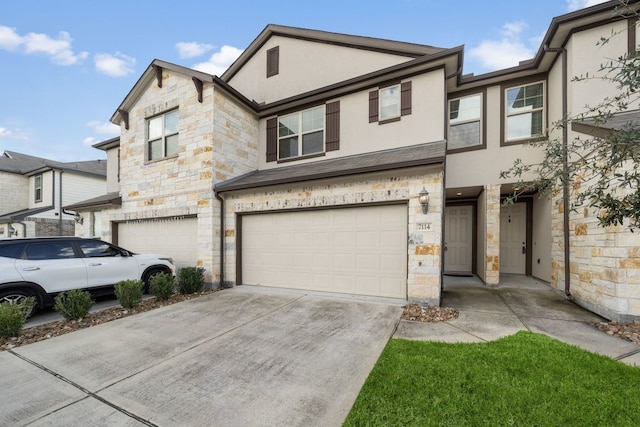 view of property featuring a garage