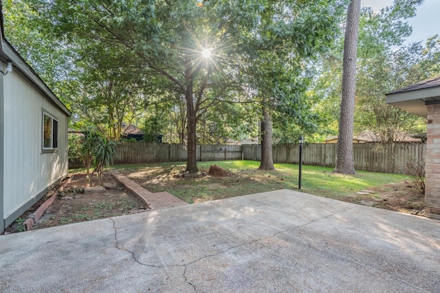 view of yard with a patio area