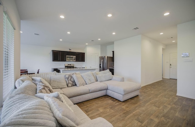 living room featuring hardwood / wood-style floors