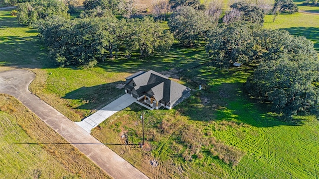 drone / aerial view featuring a rural view