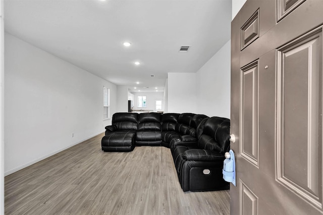 living room featuring light hardwood / wood-style floors