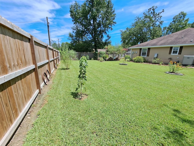 view of yard with central AC