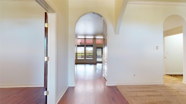 hall featuring hardwood / wood-style floors