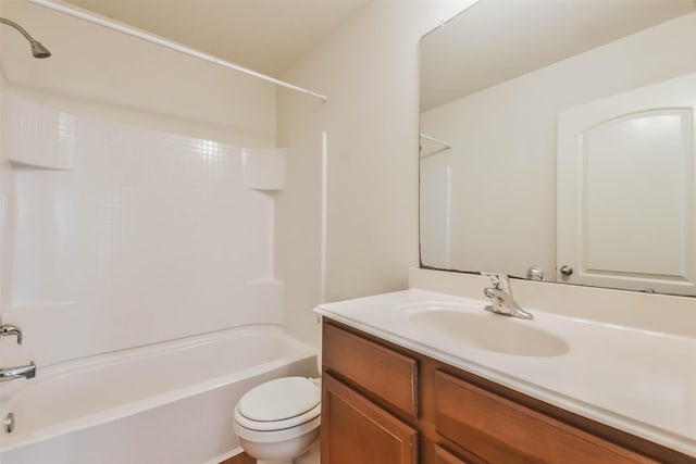 full bathroom featuring vanity, toilet, and shower / bath combination