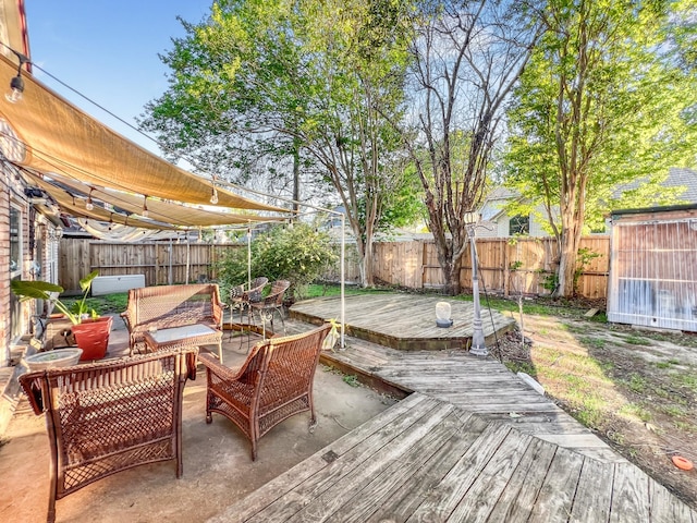 deck with outdoor lounge area