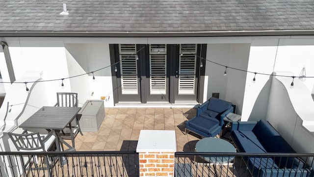 view of patio featuring french doors