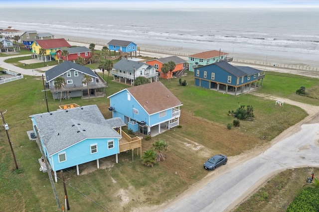 4406 Pabst Rd, Galveston, TX 77554 - aerial view featuring a beach view and a water view