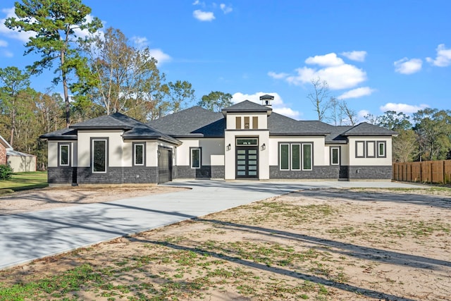 view of front facade with french doors