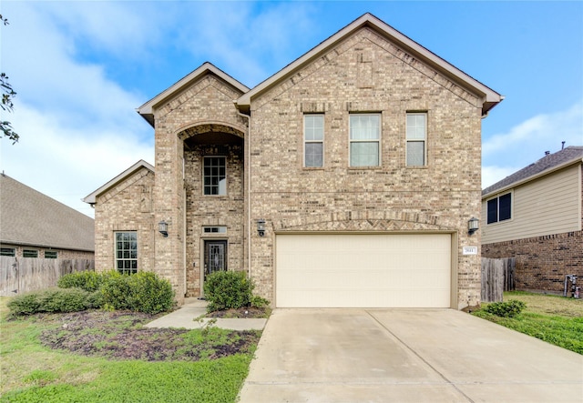 view of front property with a garage