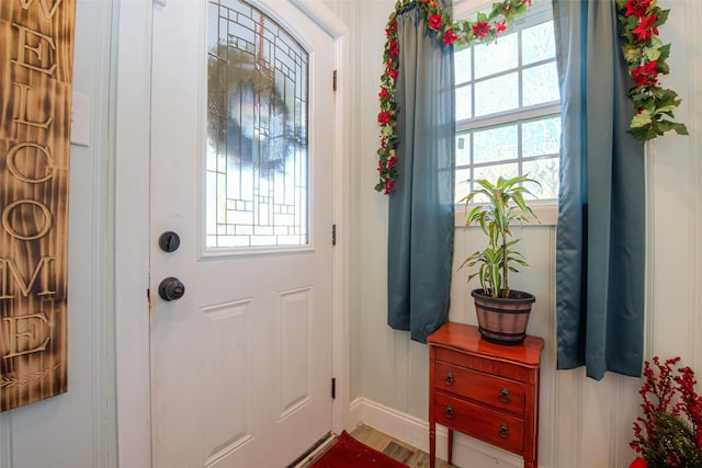 entrance foyer featuring hardwood / wood-style flooring