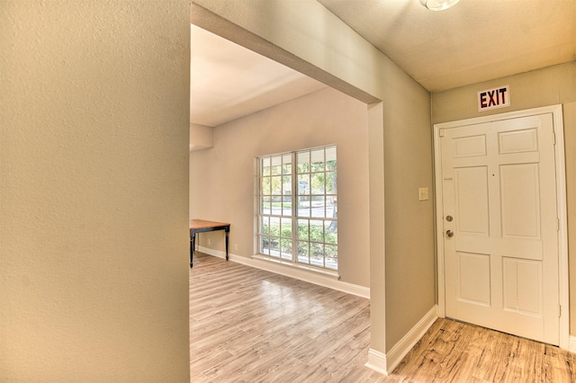 foyer entrance featuring light hardwood / wood-style floors