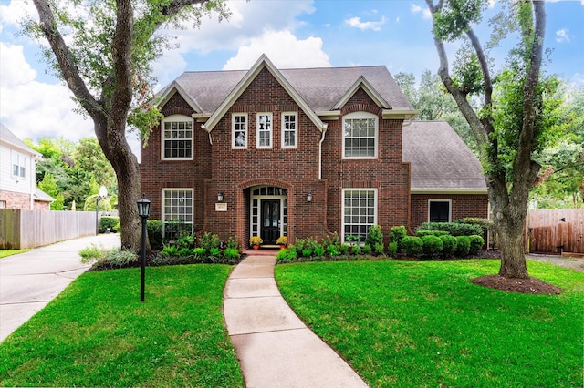 view of front of home featuring a front yard