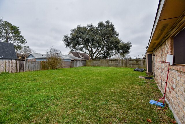 view of yard featuring a fenced backyard