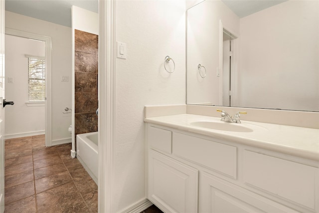 bathroom with shower / tub combination and vanity