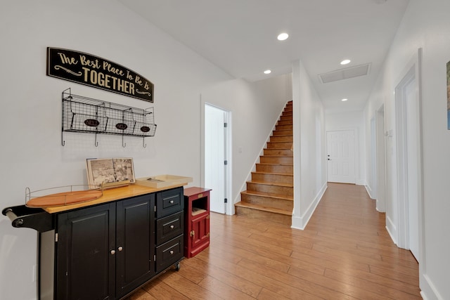 hall featuring light hardwood / wood-style floors