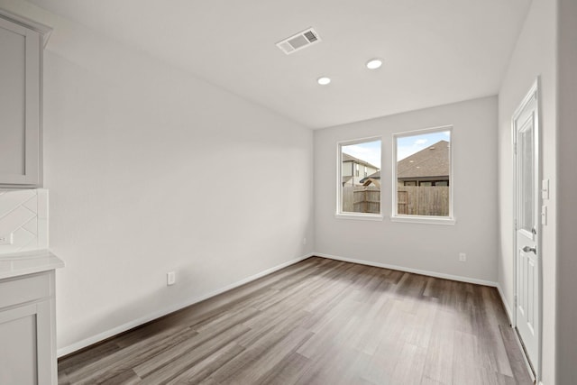 interior space with light hardwood / wood-style flooring