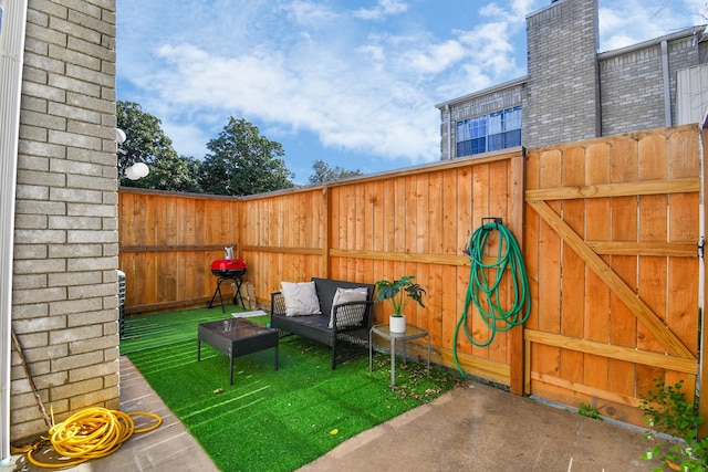 view of patio with an outdoor hangout area