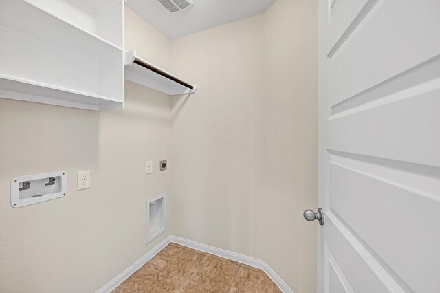 laundry room with washer hookup and hookup for an electric dryer